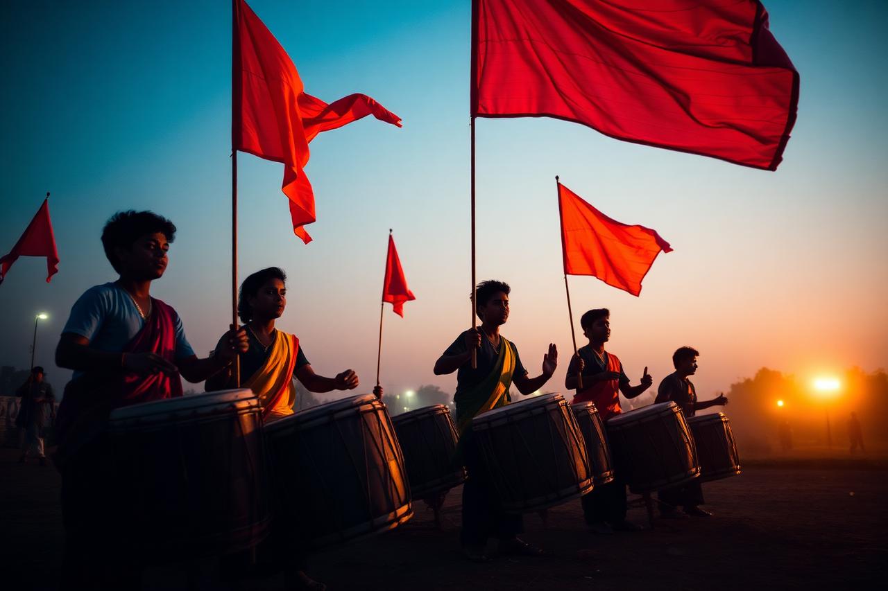 Practice session at dusk